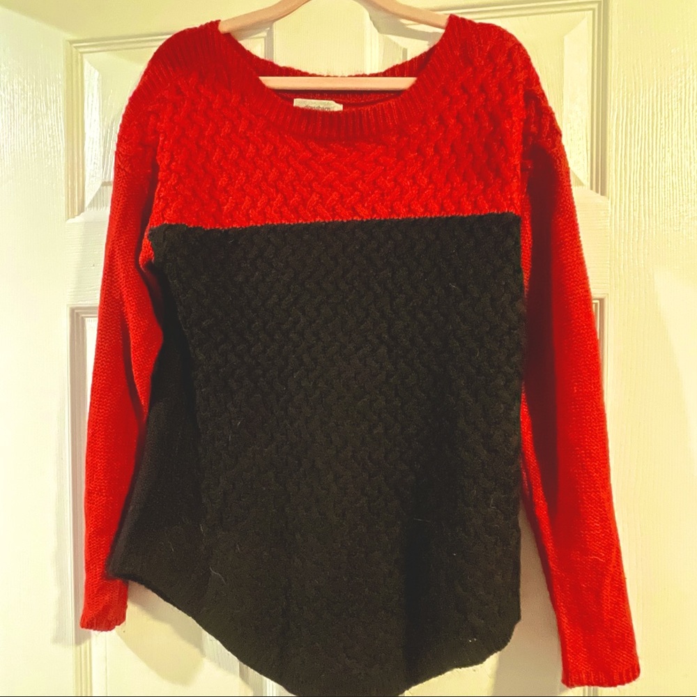 Dressbarn red and black sweater